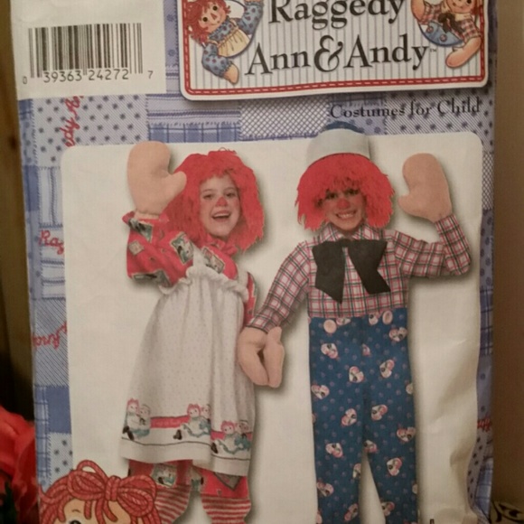 Raggedy Ann and Andy Patten new child's sz3/8