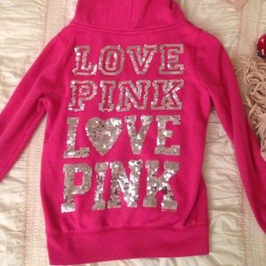 VS PINK sequin zip-up hoodie