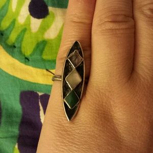 Vintage sterling silver semi precious stone ring.