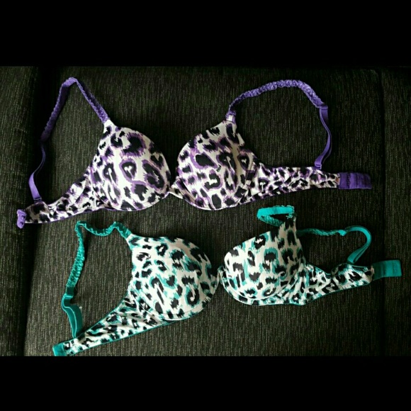 SOLD. VS Leopard Print Push Up Bra Bundle