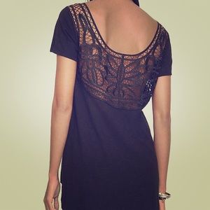 Crochet Lace Inset Tunic Tee
