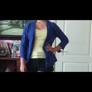 Blue 3/4 length sleeve cardigan