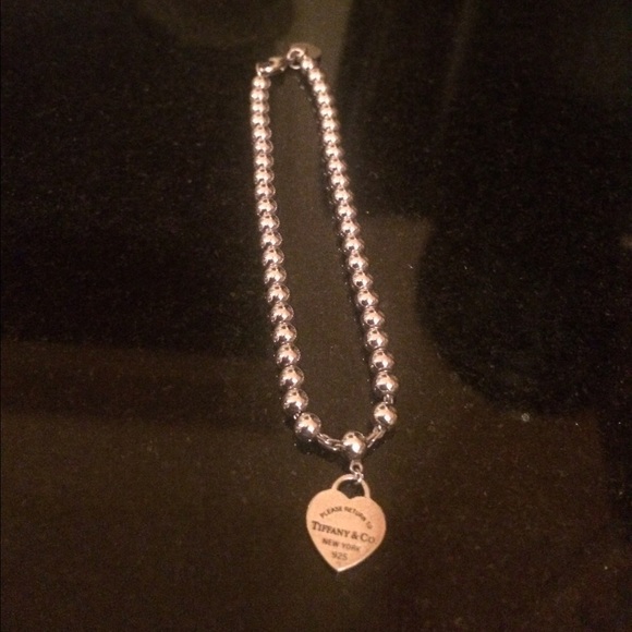 Tiffany Mini Heart Tag on a Silver Bead Bracelet