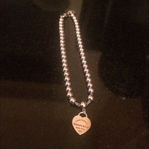 Tiffany Mini Heart Tag on a Silver Bead Bracelet