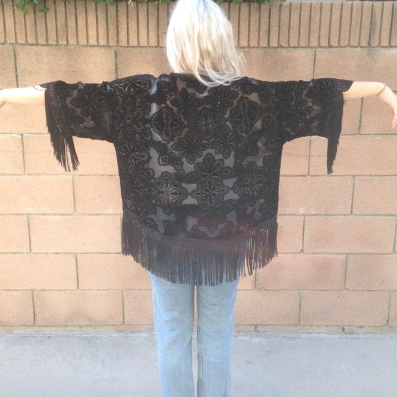 Burnout Velvet Kimono