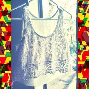 White Crochet Crop Top from Pacsun