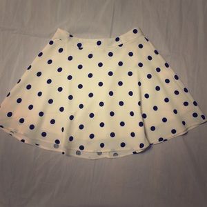Cream skirt with black polka dots