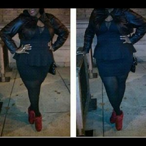 Mesh Peplum Dress (plus) 1x