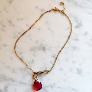 Swarovski Ruby and Gold Crystal Necklace