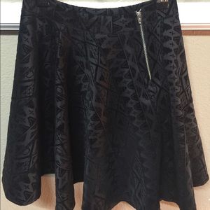 Black Velvet Geometric Prink Circle Skirt