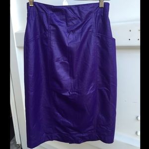 Purple faux leather skirt w pockets