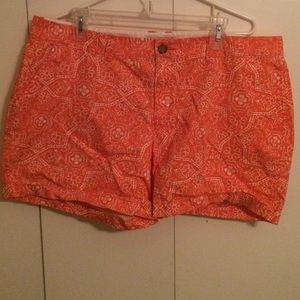 Orange floral shorts