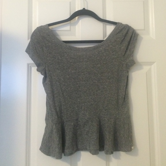 Grey A&F Peplum Top