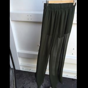 Sheer wide leg pant