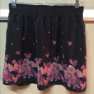 Black Floral Skirt