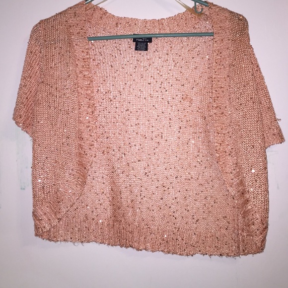 Peach sequin cardigan