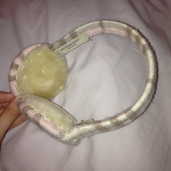 Burberry London pink check ear muffs