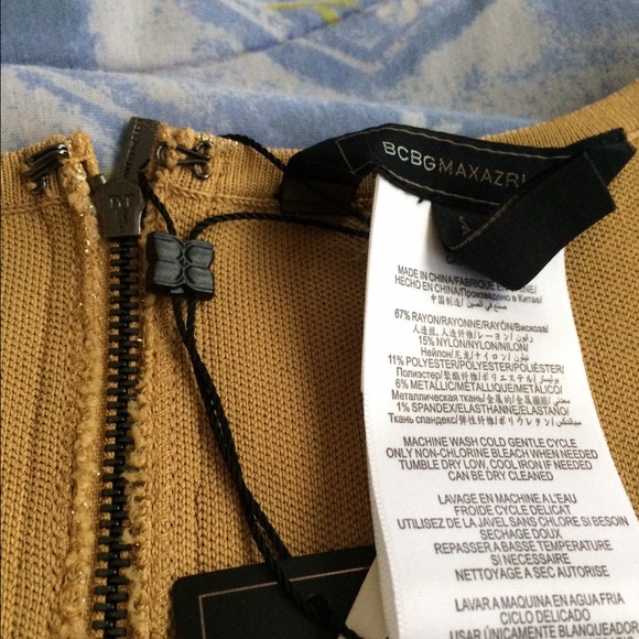 BCBG MaxAzria Gold Bodycon Dress - Picture 3 of 4