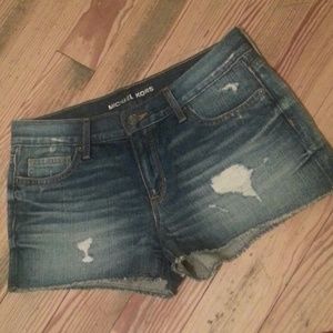 Michael Kors Denim Distressed Shorts