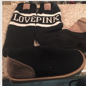 Pink muk luks sweater boots