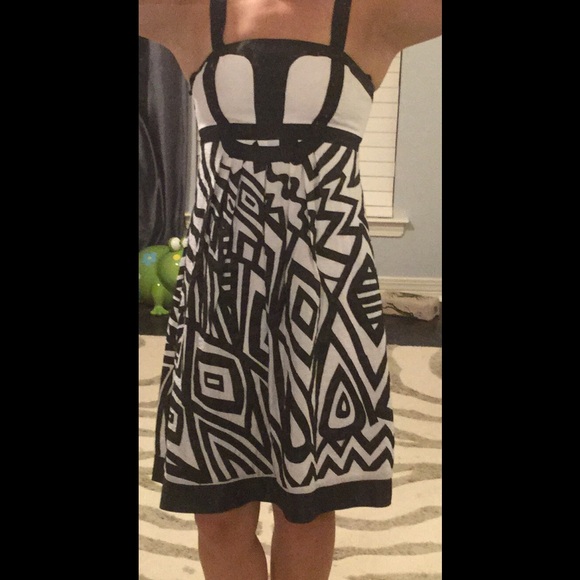 Sue Wong black and white dress