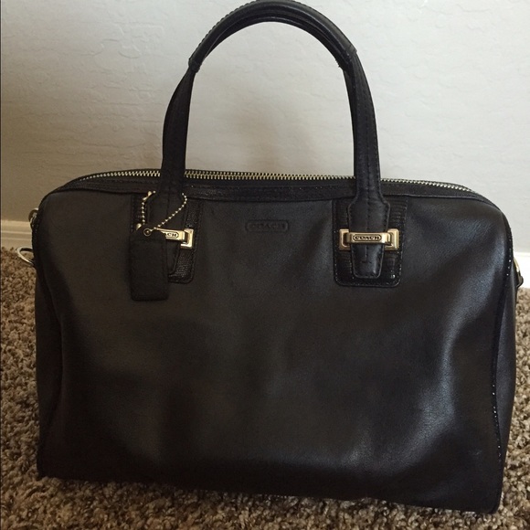 100% Authentic Black leather Coach handbag.