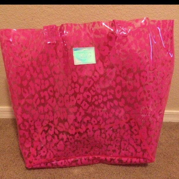 Pink Victoria's Secret pink leopard beach tote