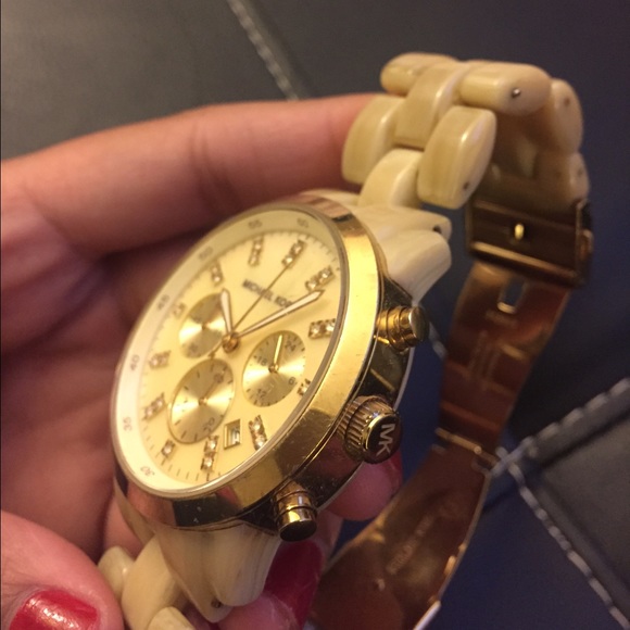White Tortoise Gold Michael Kors Watch
