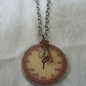 SOLD! Antique clock necklace