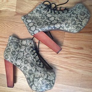 Authentic Jeffery Campbell Snake Skin Litas