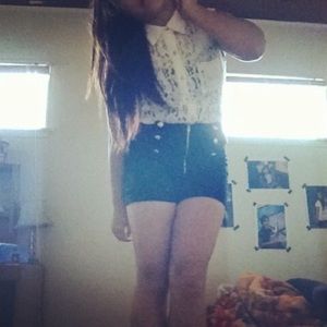 Modeling High Waisted Shorts