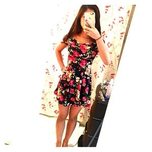Floral print rose dress