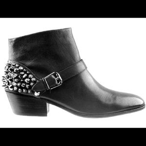 Sam Edelman spike heel black leather boots. New