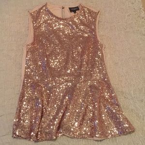 Gold Sequin Peplum Tank