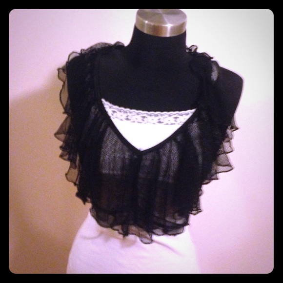 Black Mesh Crop Top from Baby Phat