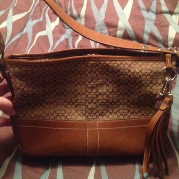 !!REDUCED!! Coach Signature khaki leather handbag