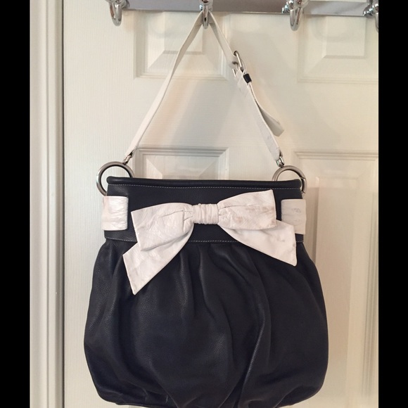 Moschino Handbags - Moschino Black White Leather Shoulder Bag