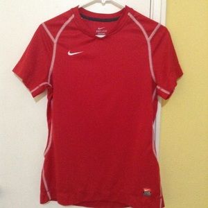 Red nike dri fit shirt
