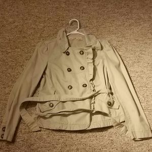 DKNY jeans chic, military style trenchcoat
