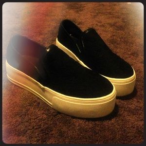 Black Laced Platform Sneakers