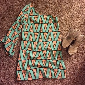 One sleeve shift dress