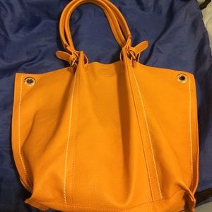 Yellow , Dark Orange Bucket bag & Free Crossbody