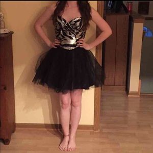 FLEXIBLE PRICE: Zebra Homecoming/Prom Dress 😄