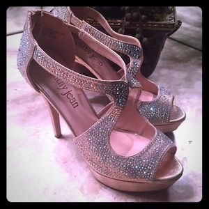 Cathy Jean Sparkly Champagne Heels