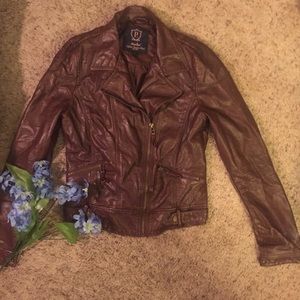 Brown faux leather jacket