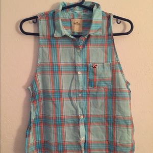 hollister plaid tank top