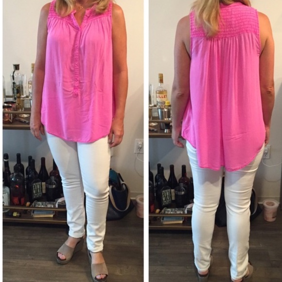 Anthropologie Tops - Anthropologie Bright Pink Tank
