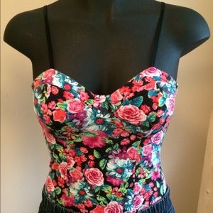 Floral bustier tank