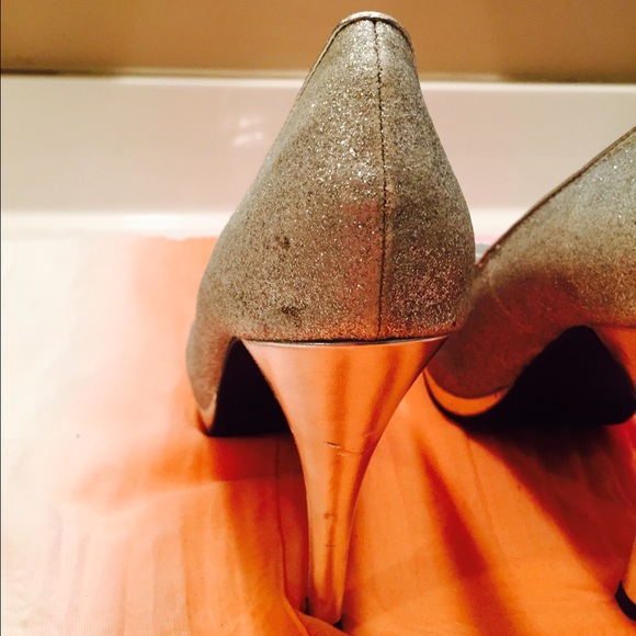 RAMPAGE "Gracee" Silver w/Sequins Peep-Toe Heels😍 - Picture 4 of 4