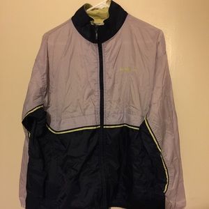 Reebok lavender and navy blue windbreaker jacket
